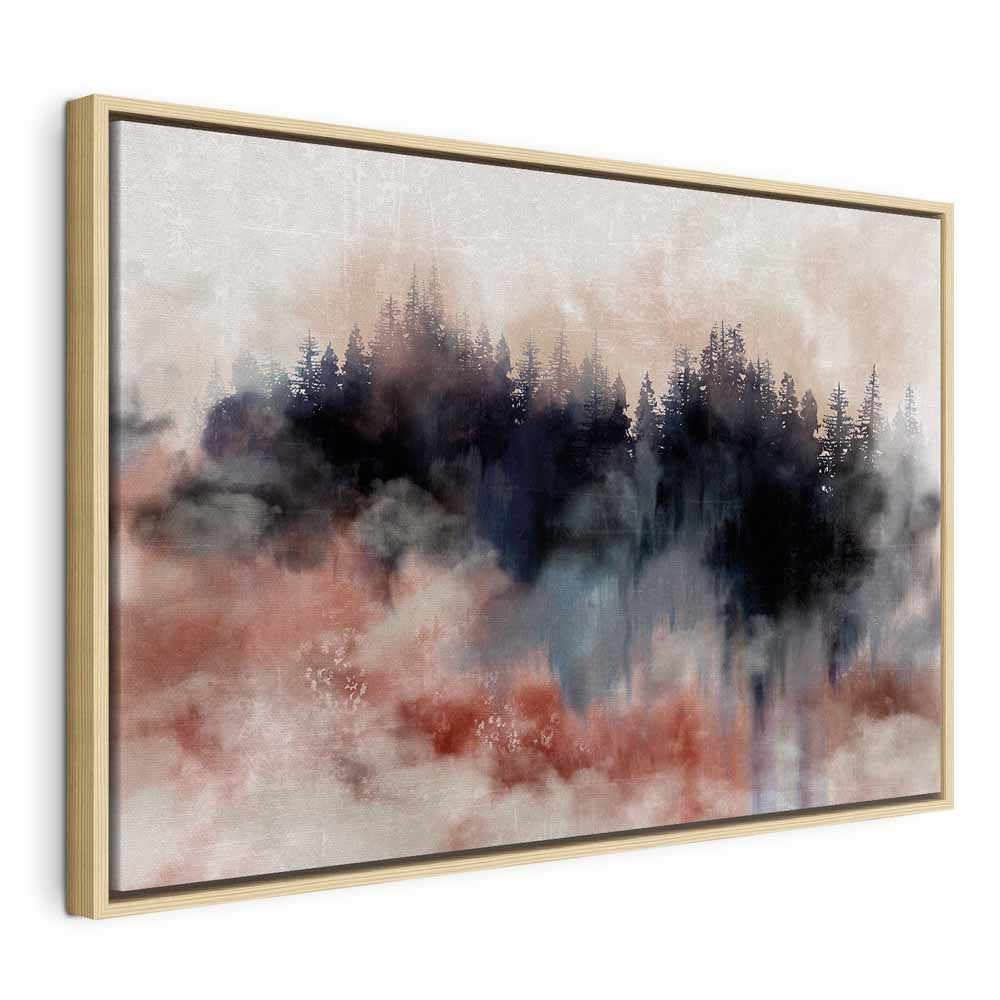 Abstract Winter Trees Watercolor Landscape Canvas Print