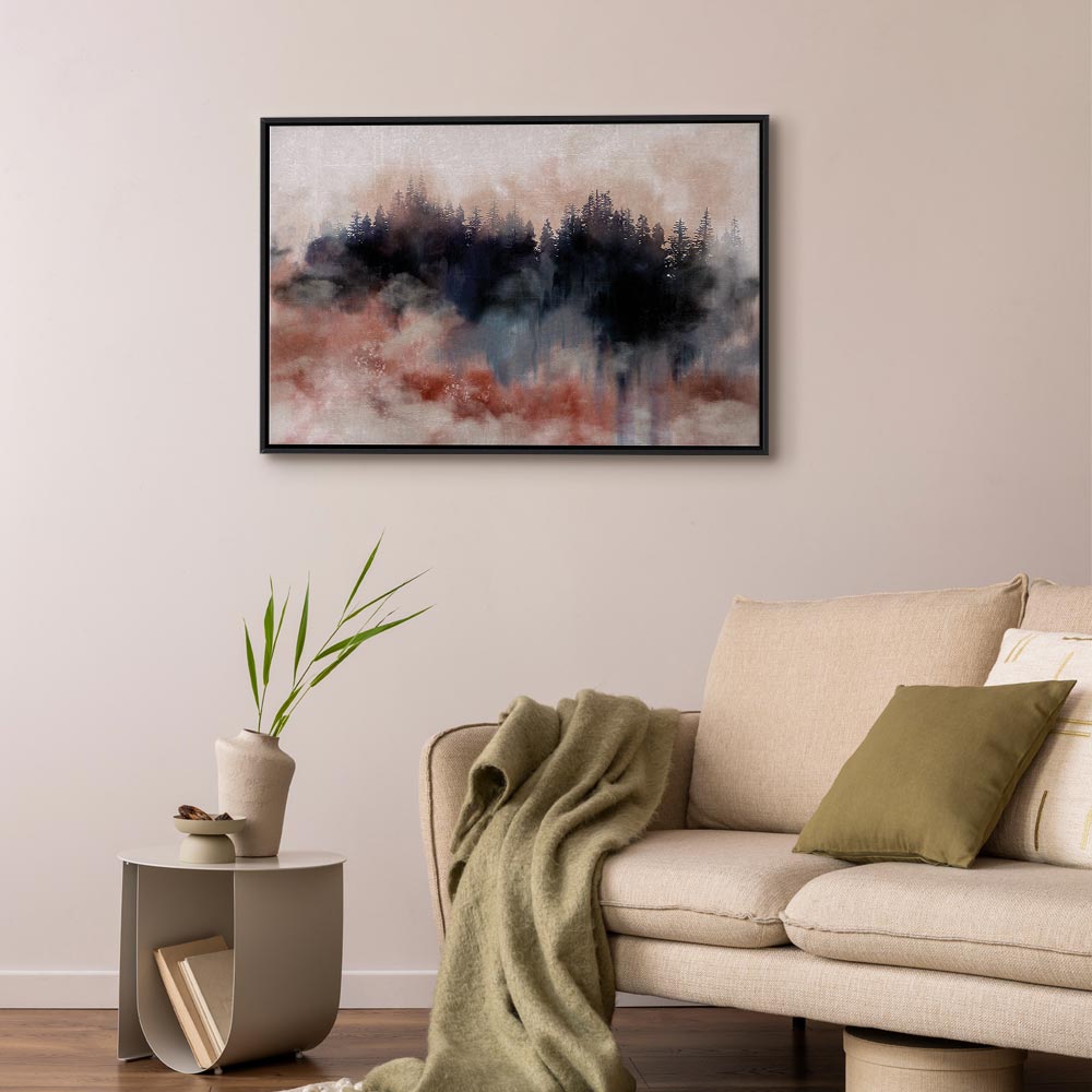 Abstract Winter Trees Watercolor Landscape Canvas Print