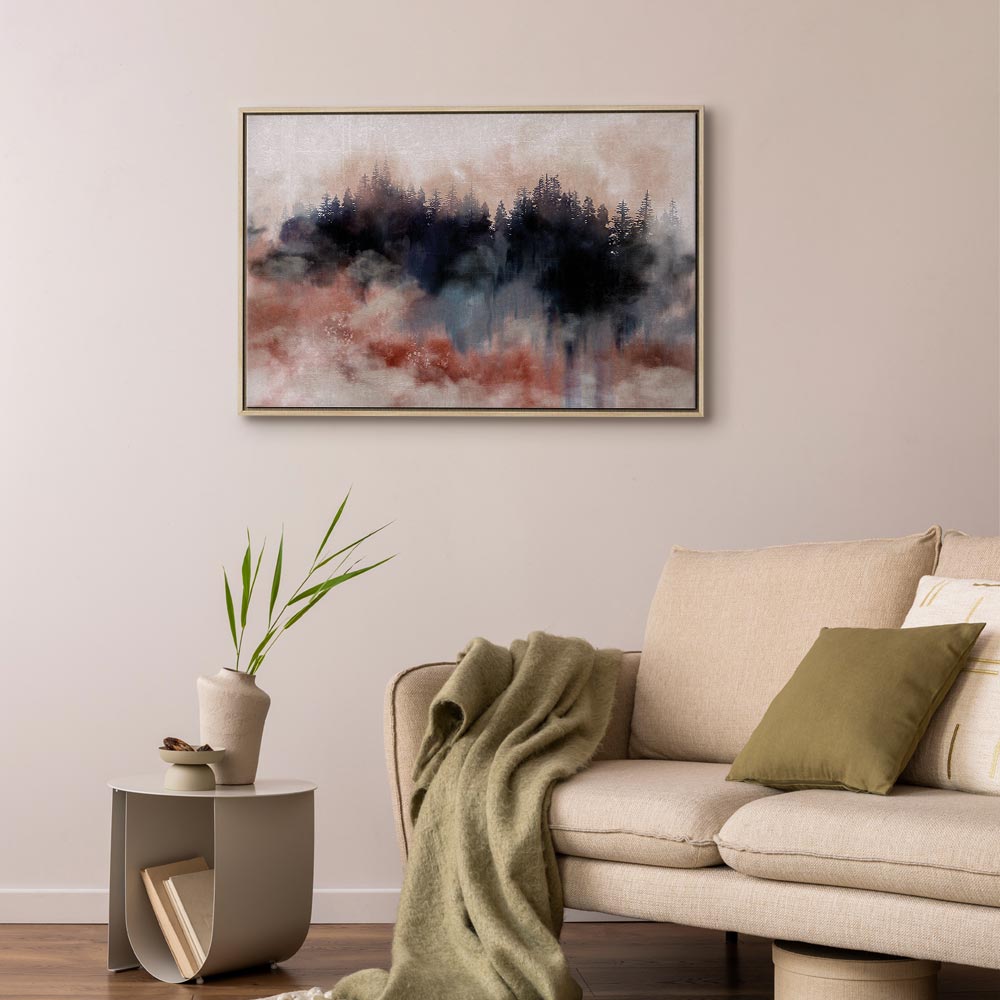 Abstract Winter Trees Watercolor Landscape Canvas Print