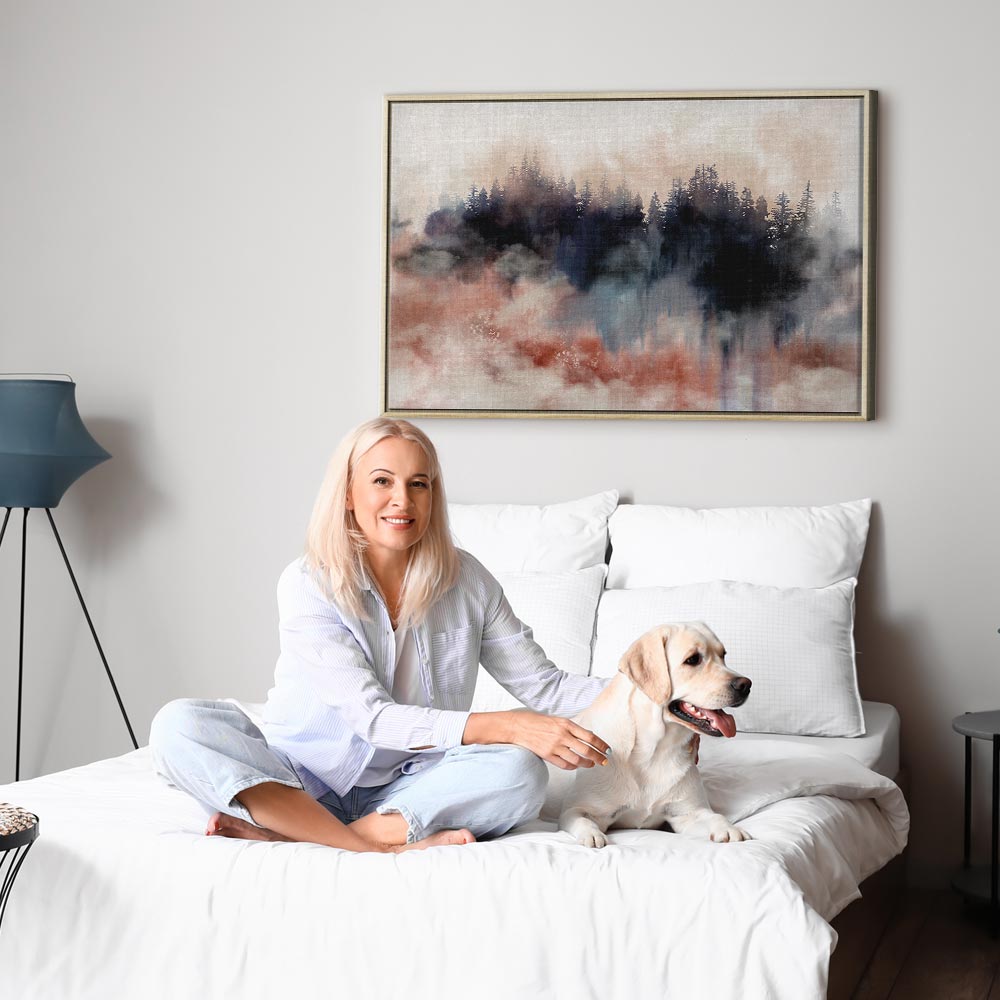 Abstract Winter Trees Watercolor Landscape Canvas Print