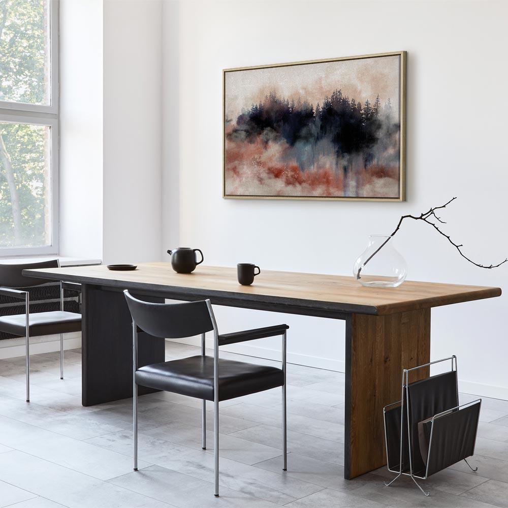 Abstract Winter Trees Watercolor Landscape Canvas Print