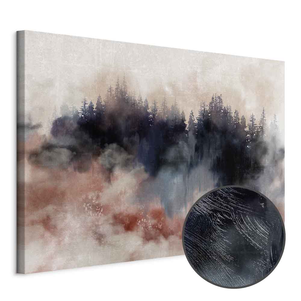 Abstract Winter Trees Watercolor Landscape Canvas Print