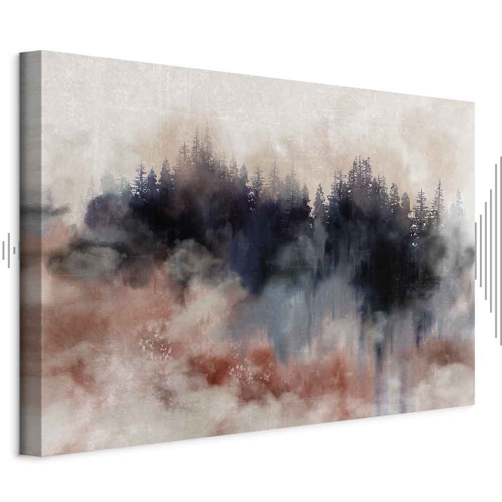 Abstract Winter Trees Watercolor Landscape Canvas Print