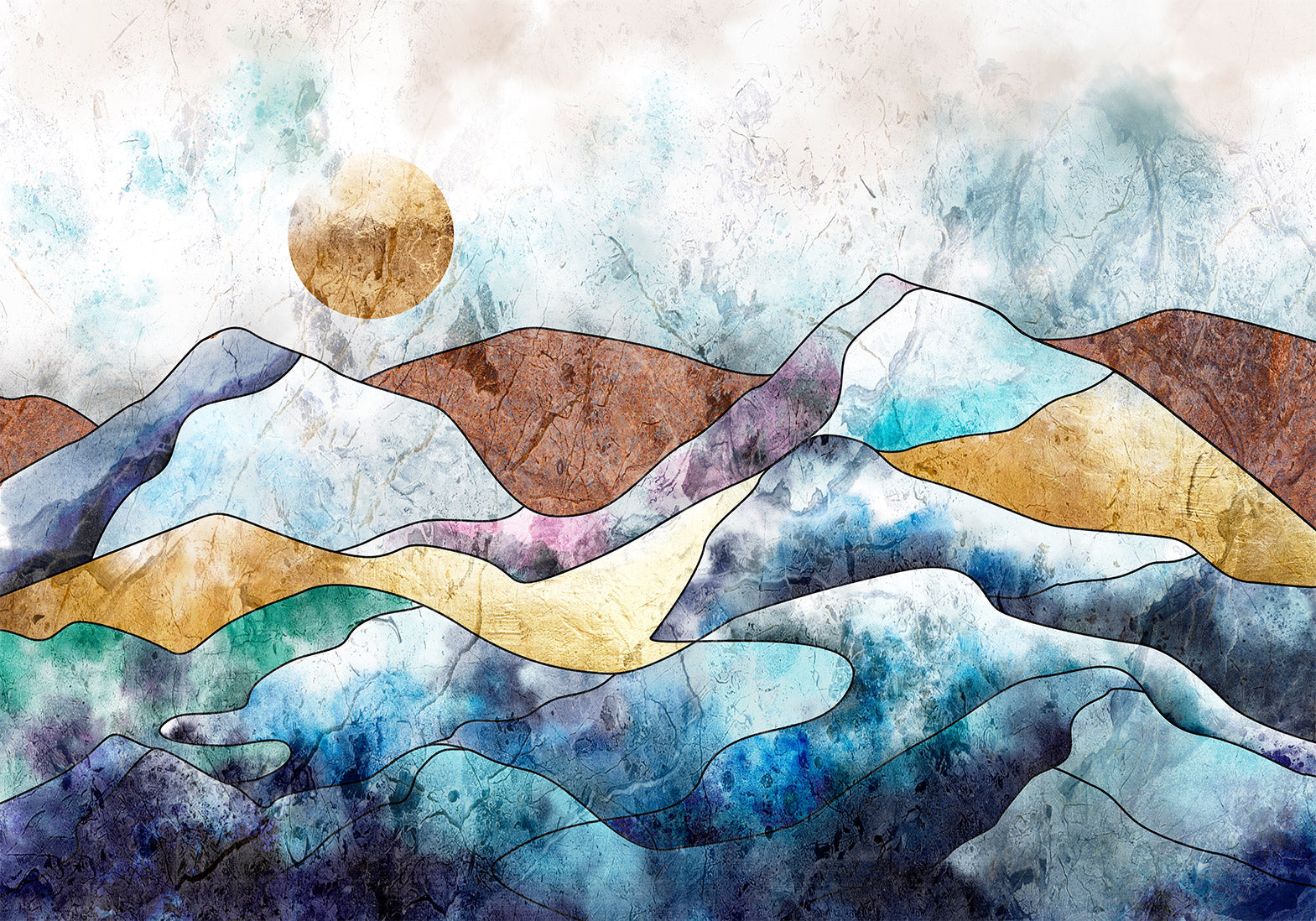 Wall Mural - Stained Glass Landscape