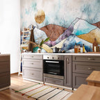 Stained Glass Landscape Wall Mural