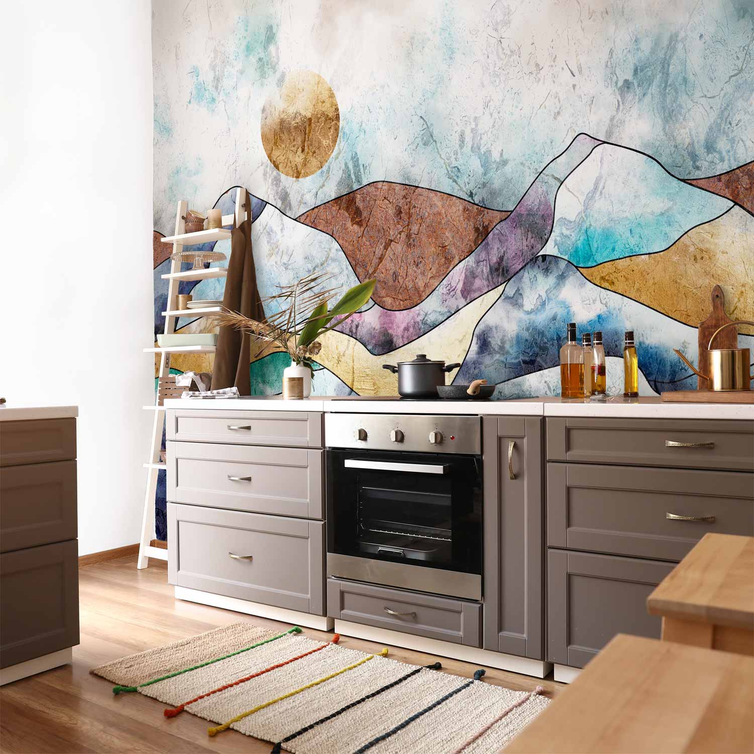 Stained Glass Landscape Wall Mural