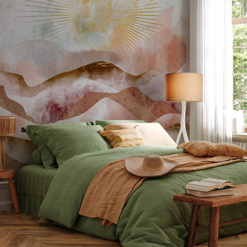 Majestic Mountains Watercolour Abstract Wall Mural