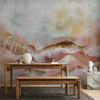 Majestic Mountains Watercolour Abstract Wall Mural