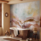 Majestic Mountains Watercolour Abstract Wall Mural