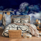 Moonlit Night Sky Landscape Wall Mural