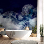 Moonlit Night Sky Landscape Wall Mural