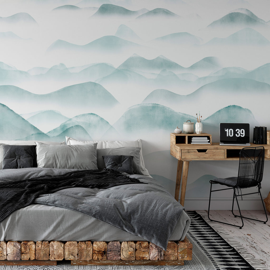 Wall Mural Mountains in the Fog – Landscape Wall Art