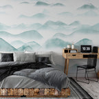 Wall Mural Mountains in the Fog – Landscape Wall Art