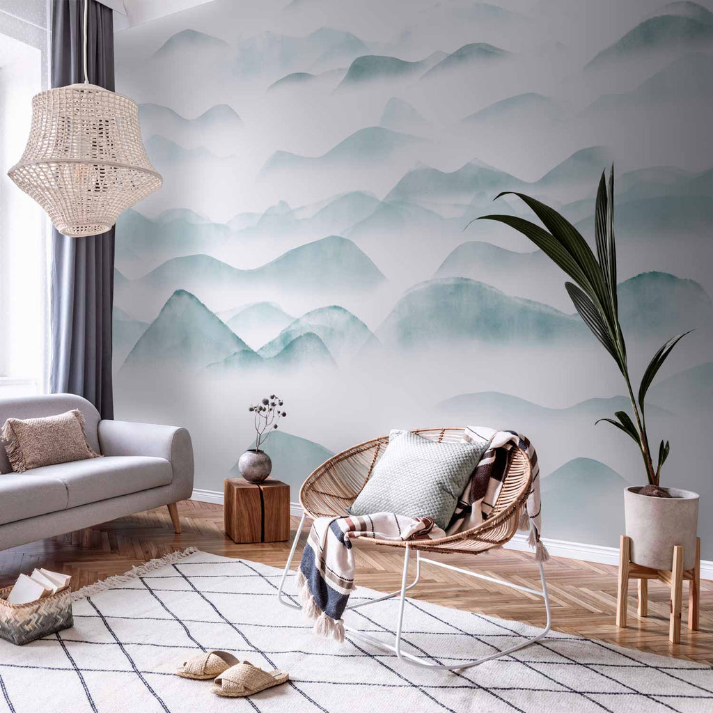 Wall Mural Mountains in the Fog – Landscape Wall Art