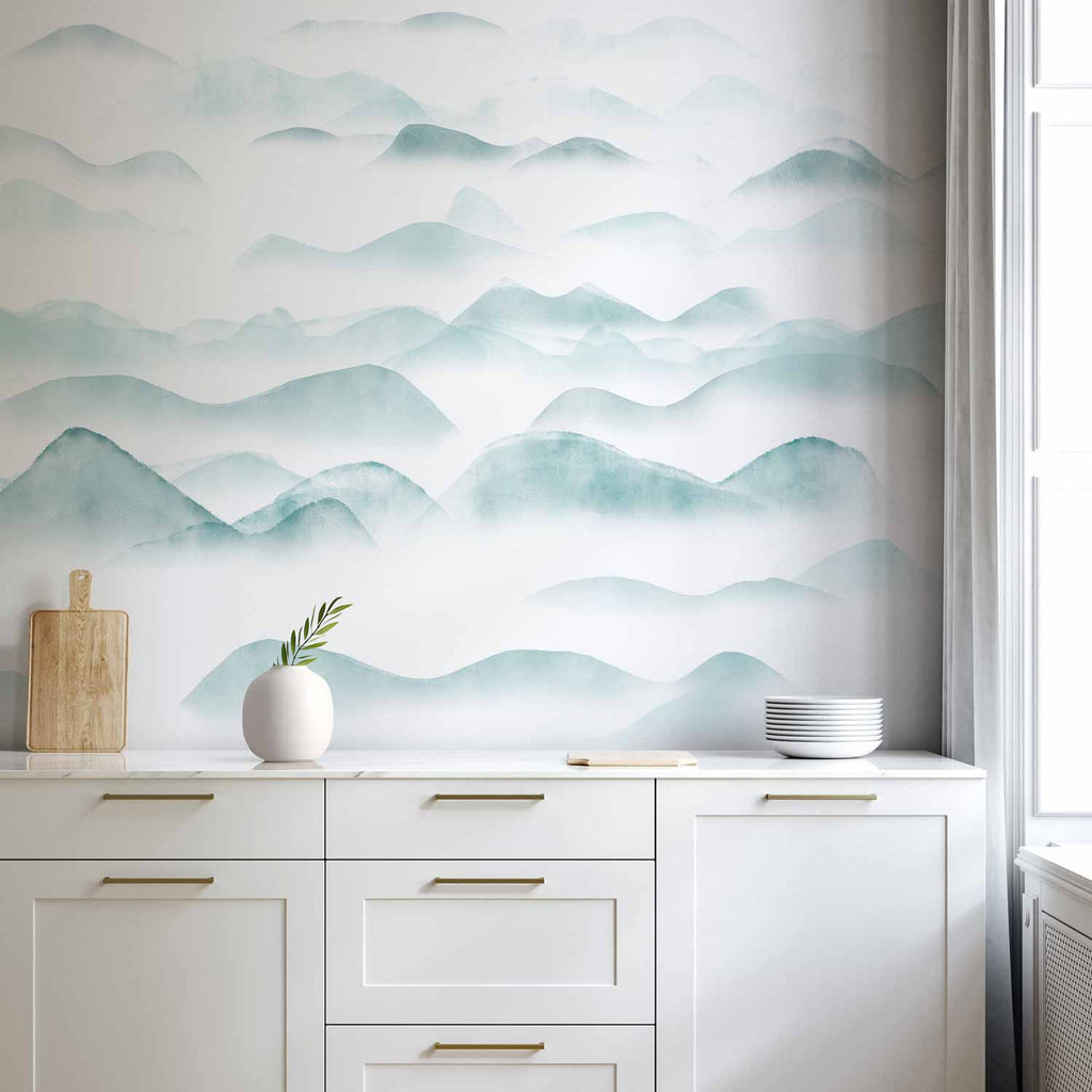 Wall Mural Mountains in the Fog – Landscape Wall Art