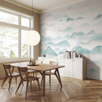 Foggy Mountain Range Landscape Wall Mural