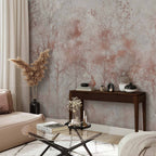 Wall Mural - Autumn landscape - abstract with trees and birds on a textured background