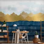 Mountain Dawn Misty Landscape Wall Mural