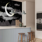 Night Sky Stars and Clouds Wall Mural