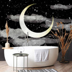 Night Sky Stars and Clouds Wall Mural