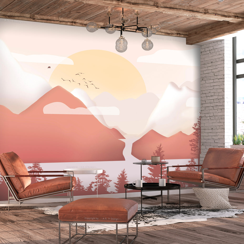 Landscape at Sunset Wall Mural - For Children