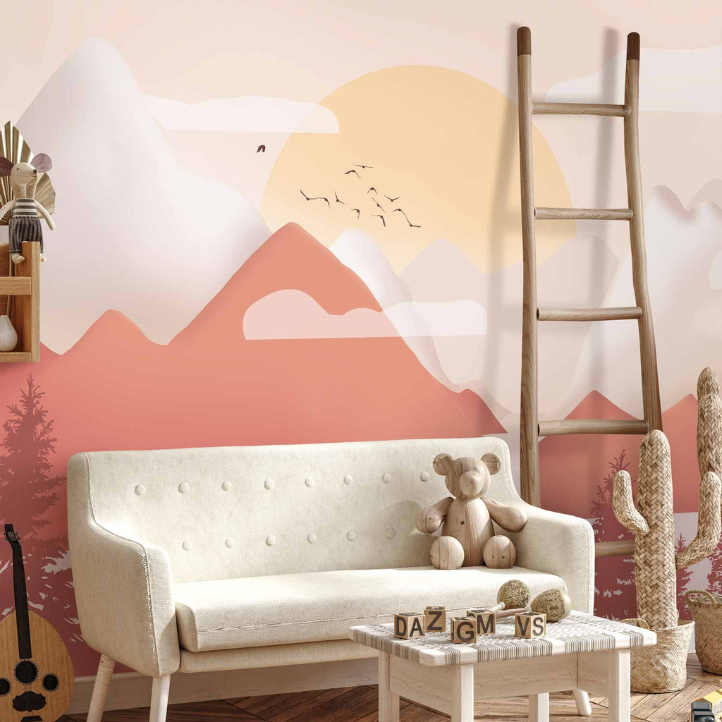 Sunset Lake Landscape Wall Mural