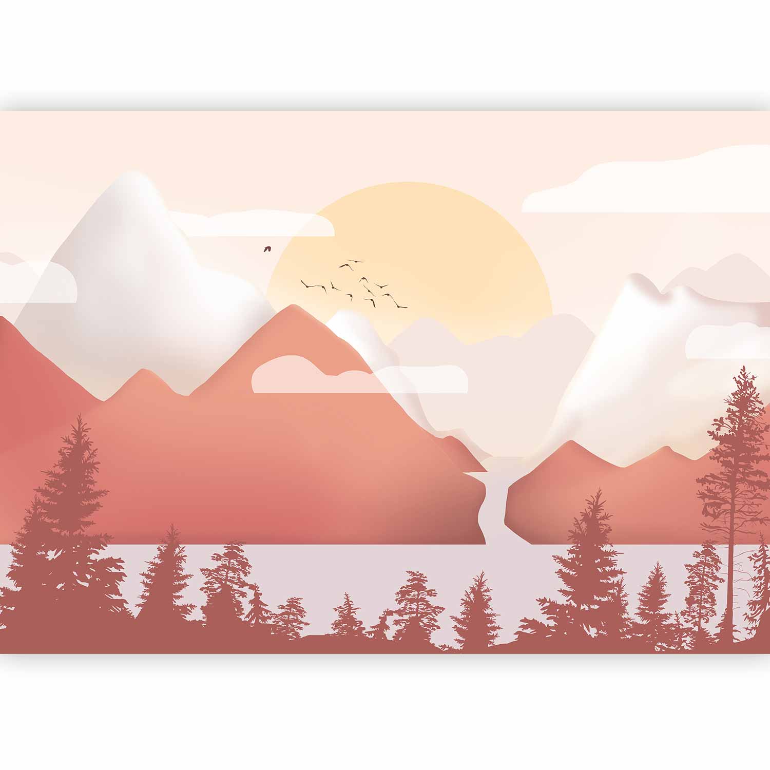 Landscape at Sunset Wall Mural - For Children