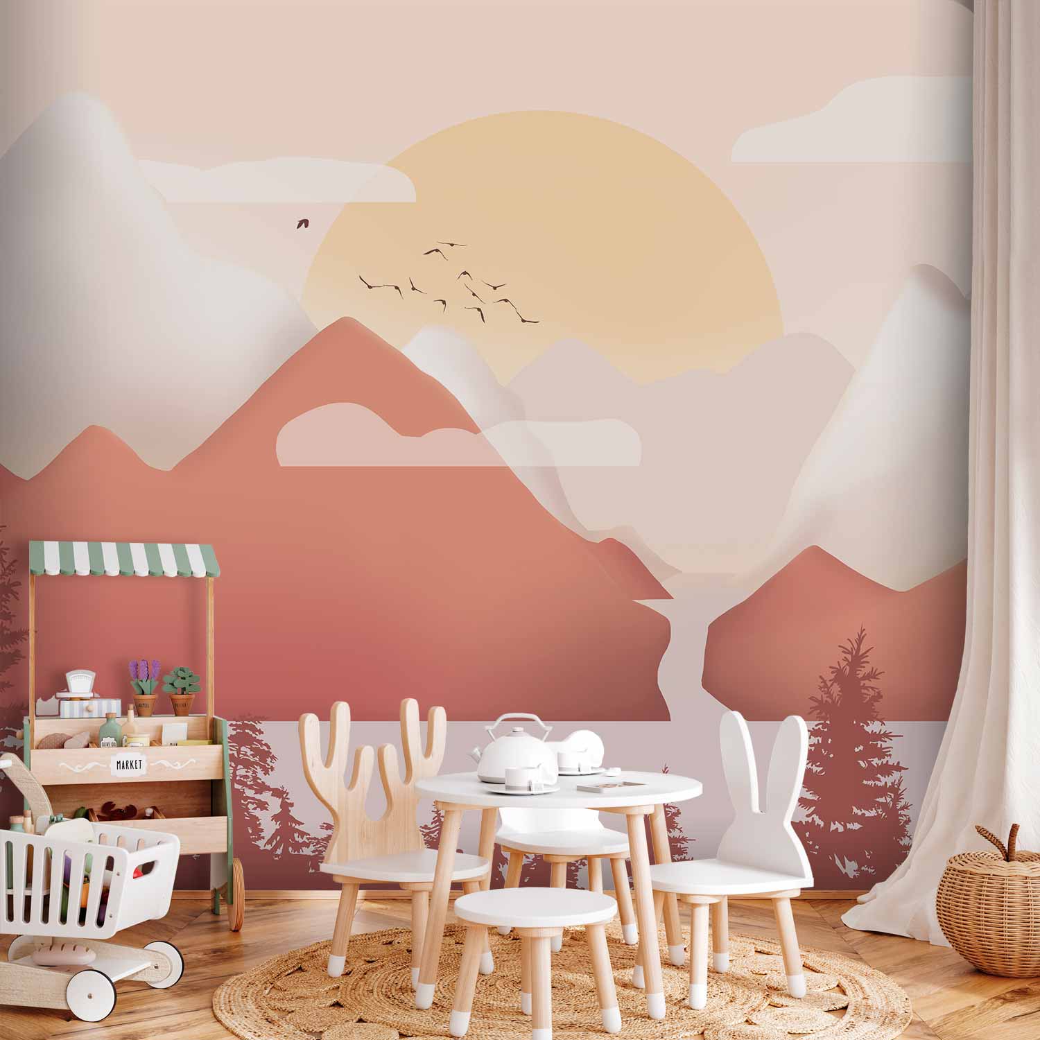 Landscape at Sunset Wall Mural - For Children