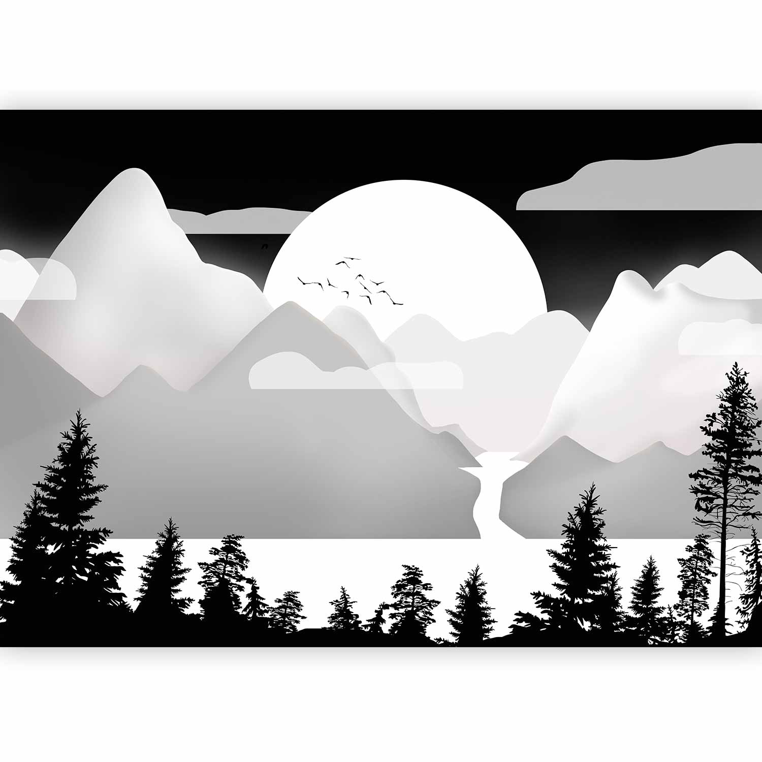 Wall Mural Landscape at Sunset for Children