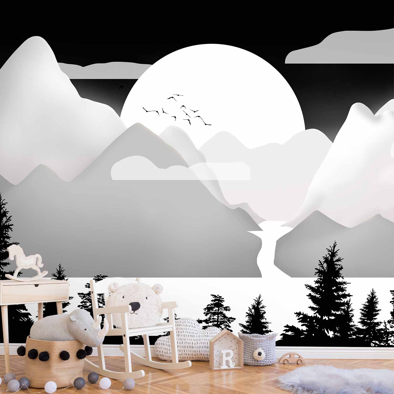 Wall Mural Landscape at Sunset for Children