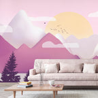 Wandbild Landschaft bei Sonnenuntergang - Mehrfarbig 400x280
