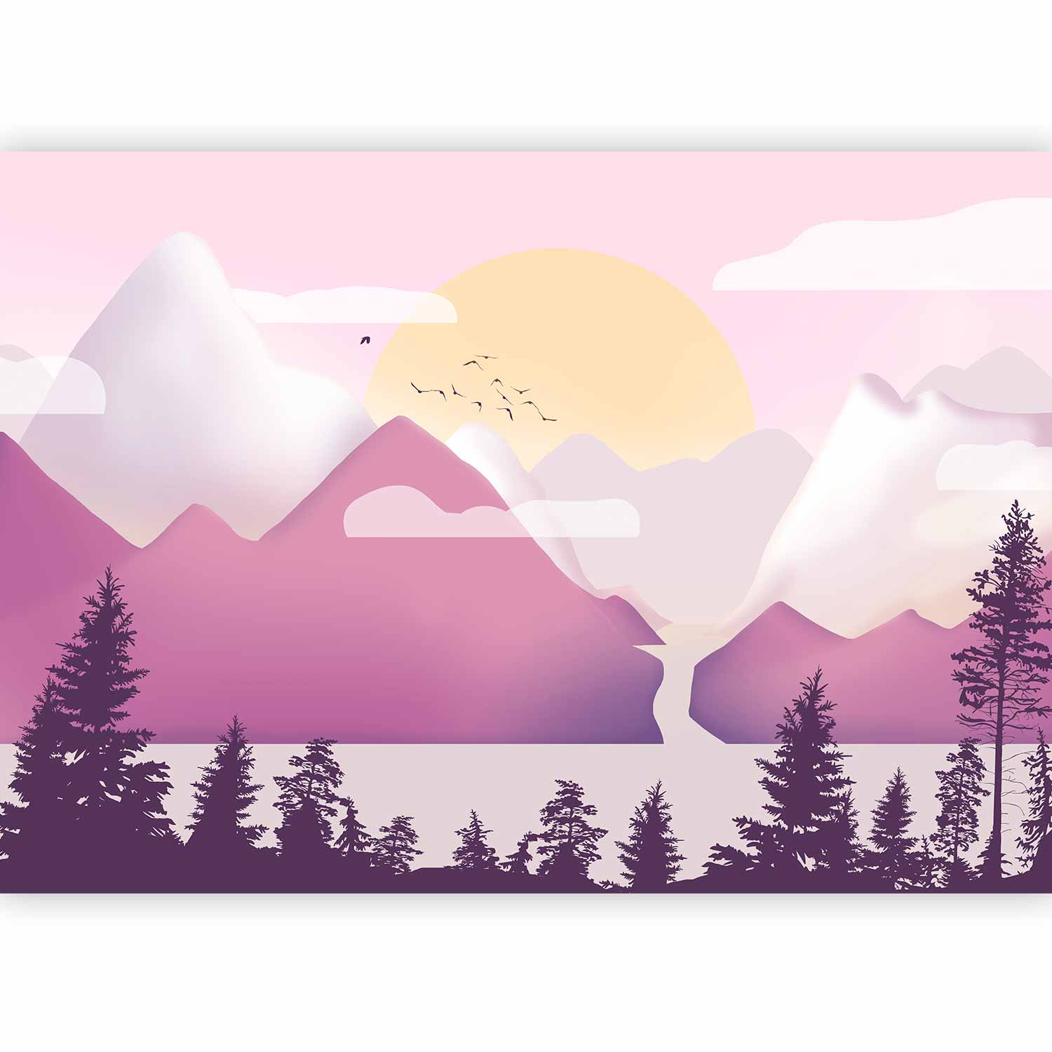 Wall Mural Landscape at Sunset - Multicoloured 400x280
