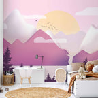Wandbild Landschaft bei Sonnenuntergang - Mehrfarbig 400x280