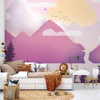 Wandbild Landschaft bei Sonnenuntergang - Mehrfarbig 400x280