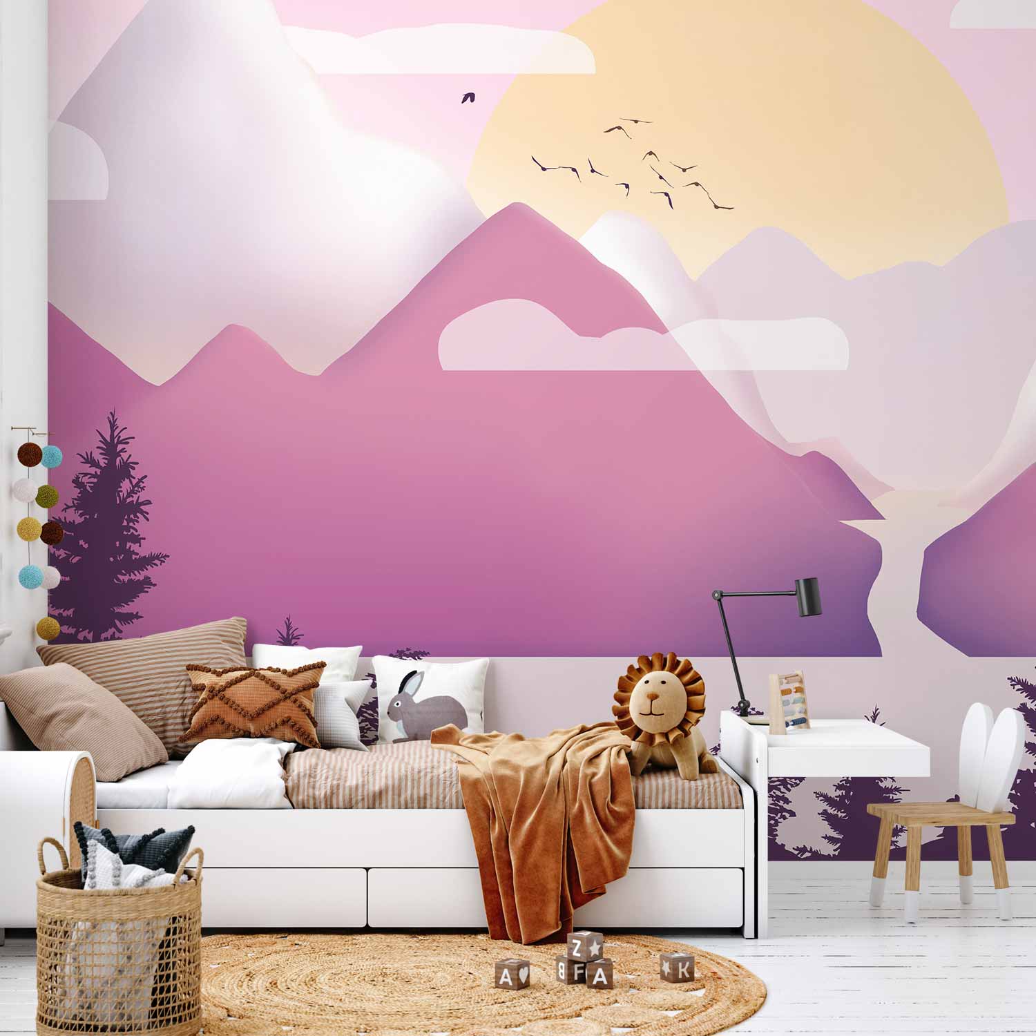 Wandbild Landschaft bei Sonnenuntergang - Mehrfarbig 400x280