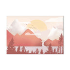 Sunset Lake Birds Landscape Canvas Print