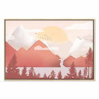 Sunset Lake Birds Landscape Canvas Print