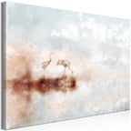 Canvas Print Cranes in the Morning Wide
