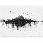 Wall Mural - Big City Skyline in Black Watercolour