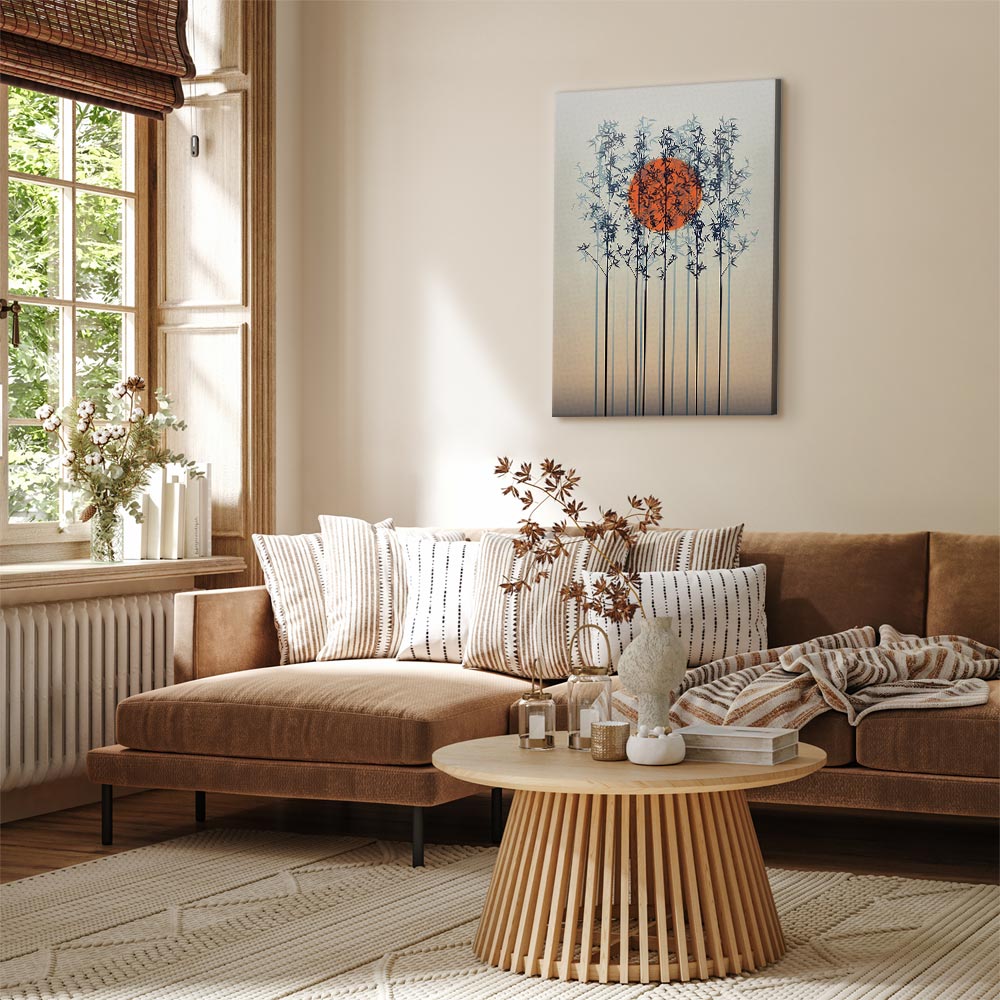 Lonely Twilight Tree Landscape Canvas Print