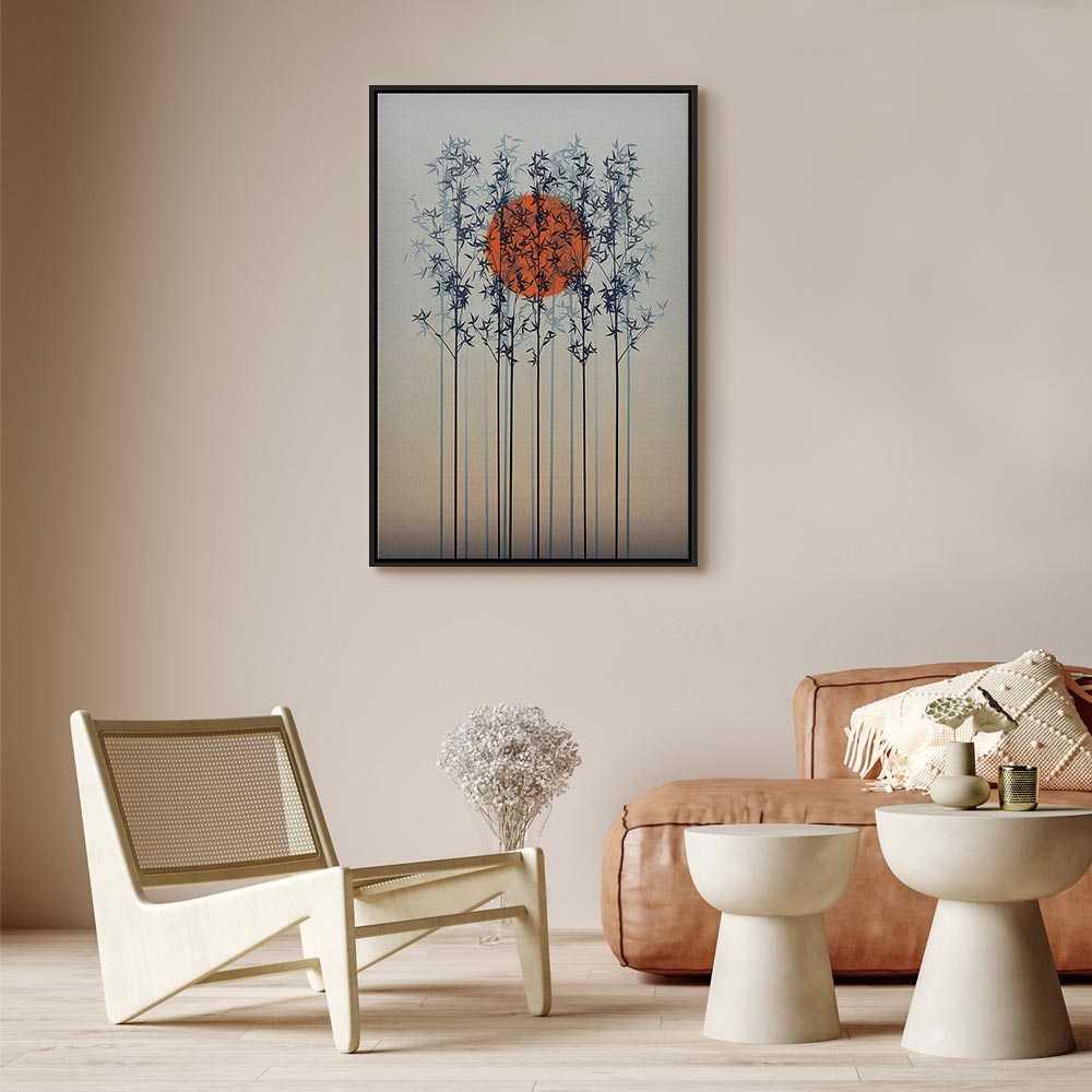 Lonely Twilight Tree Landscape Canvas Print