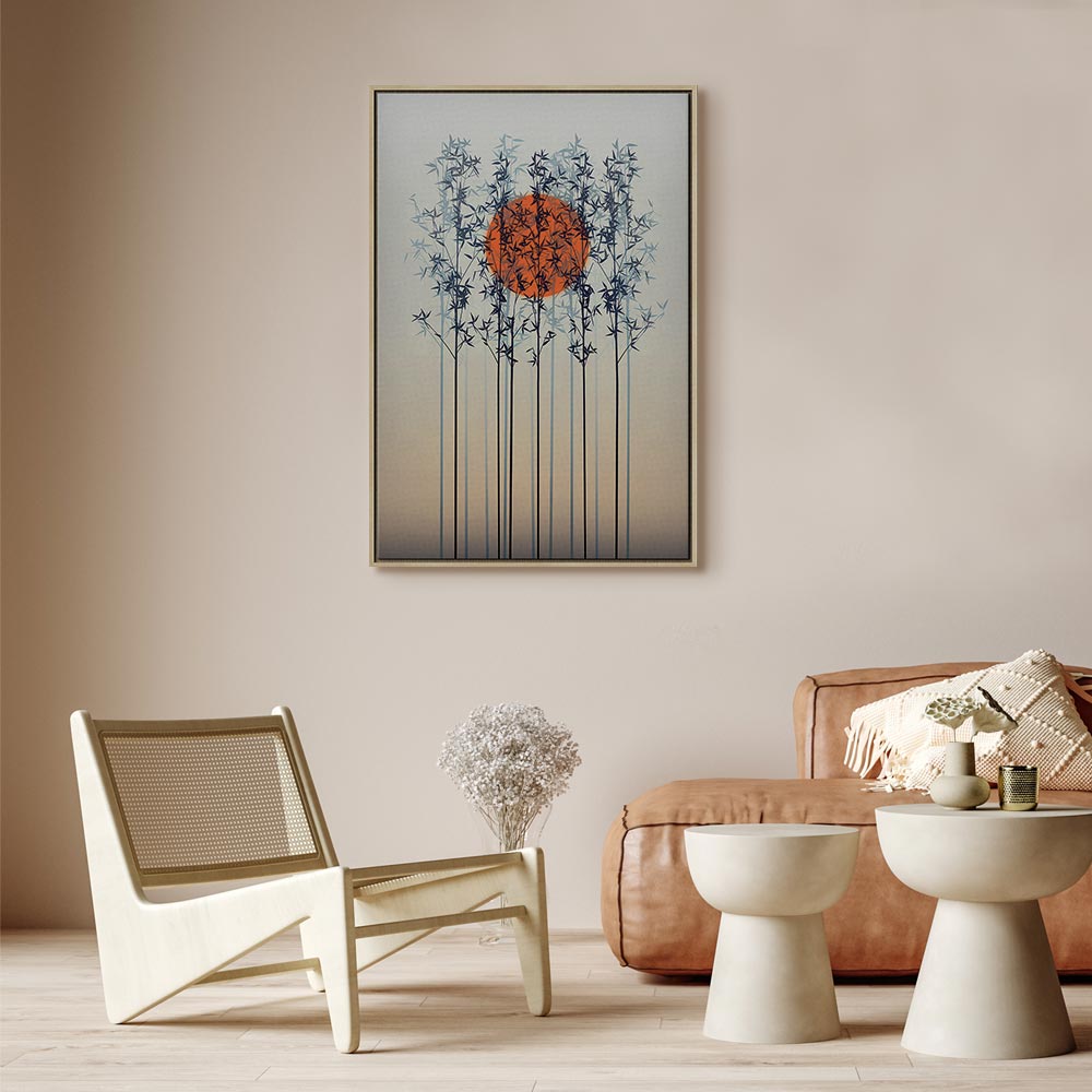 Lonely Twilight Tree Landscape Canvas Print