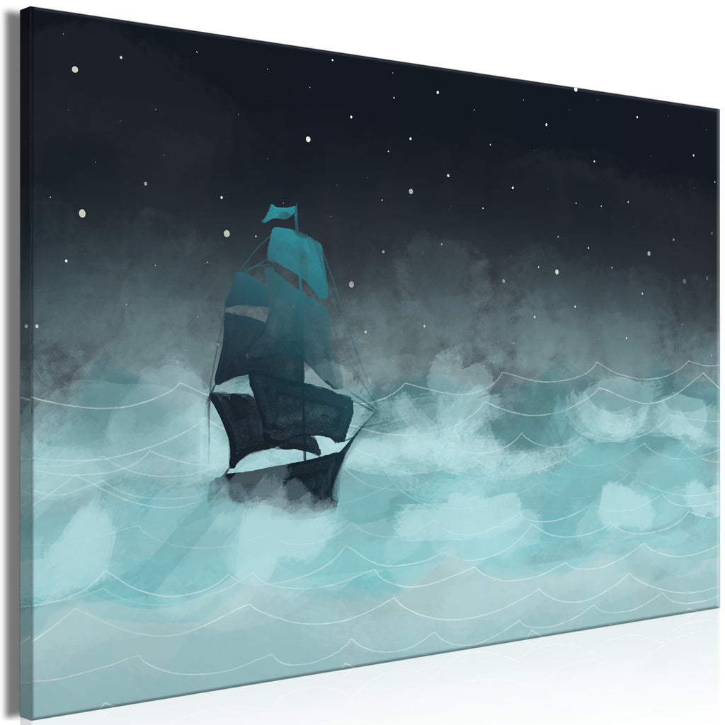 Canvas Print Night Waves (1 Part) Wide