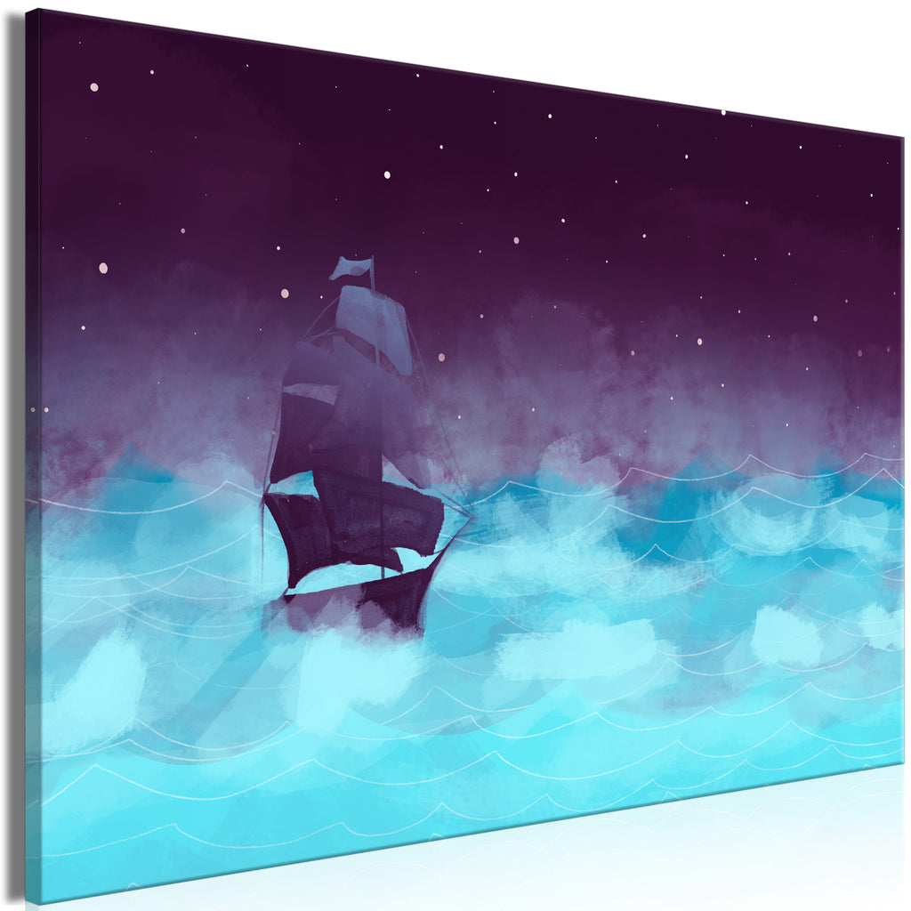 Canvas Print Night Waves (1 Part) Wide - Third Variant