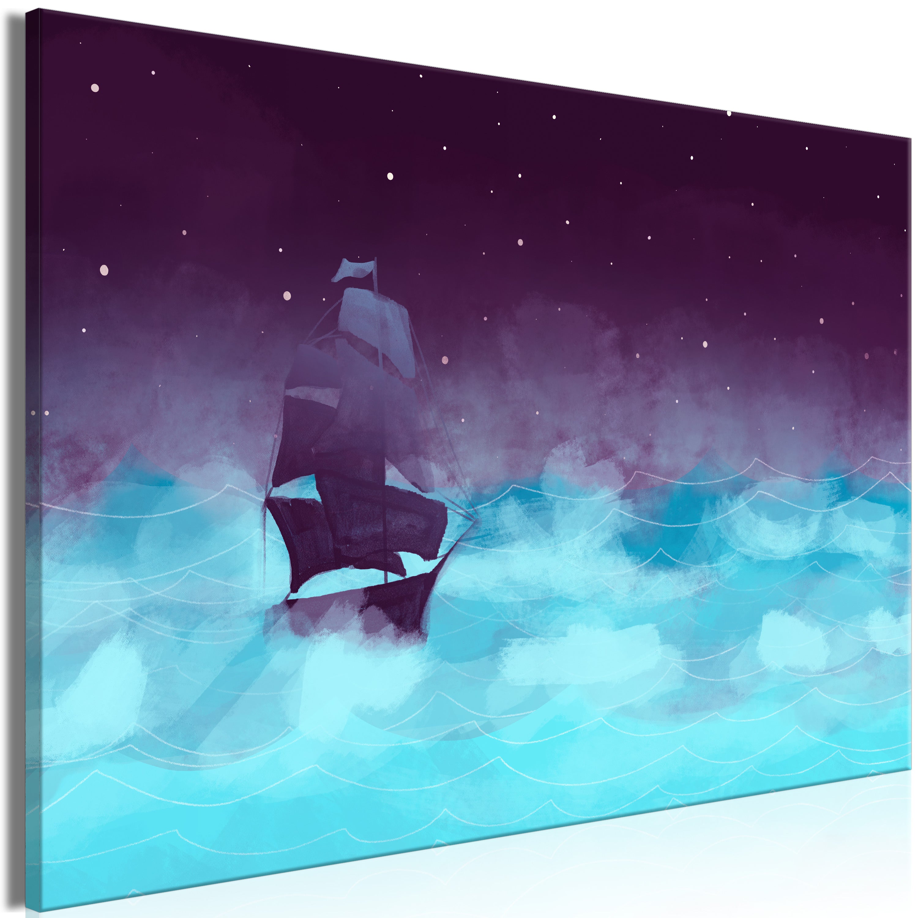 Canvas Print Night Waves (1 Part) Wide - Third Variant