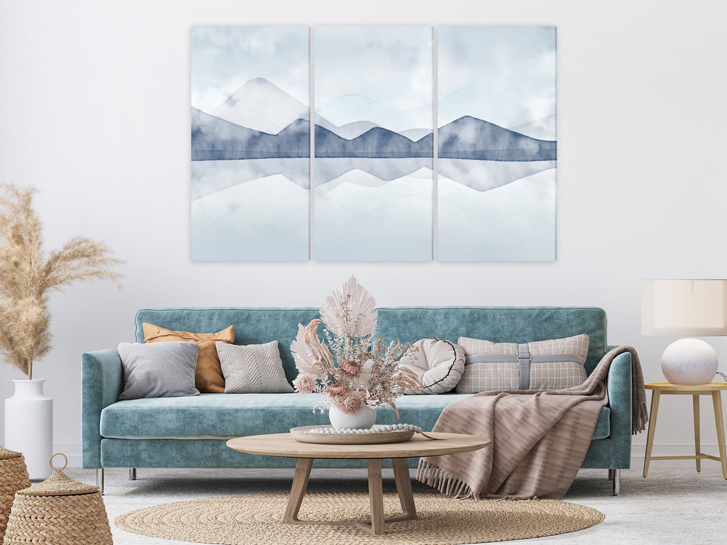 Canvas Print Lake in the Mountains (3 Parts)