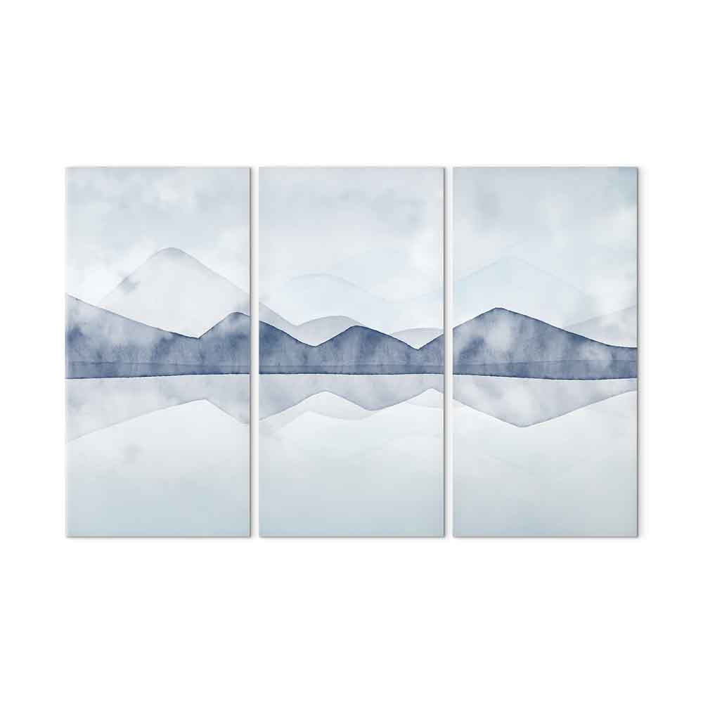Mountain Lake Landscape 3-Part Canvas Print