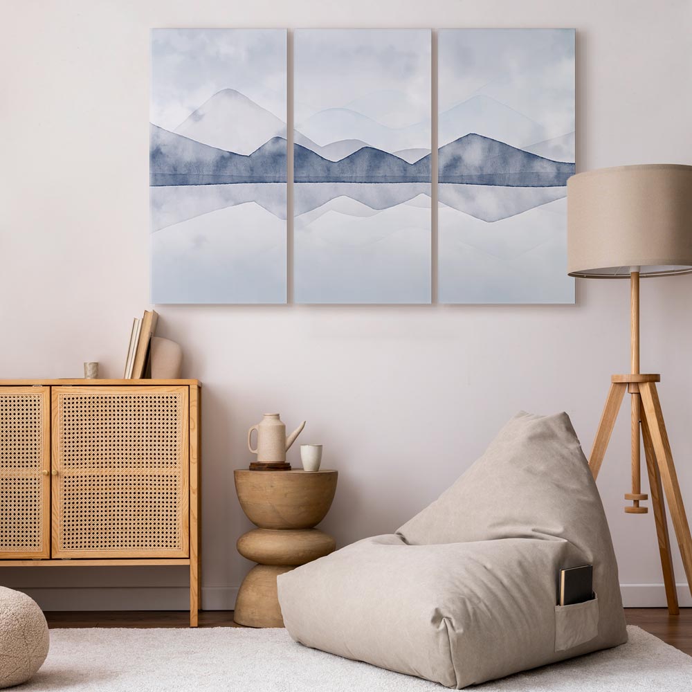 Mountain Lake Landscape 3-Part Canvas Print