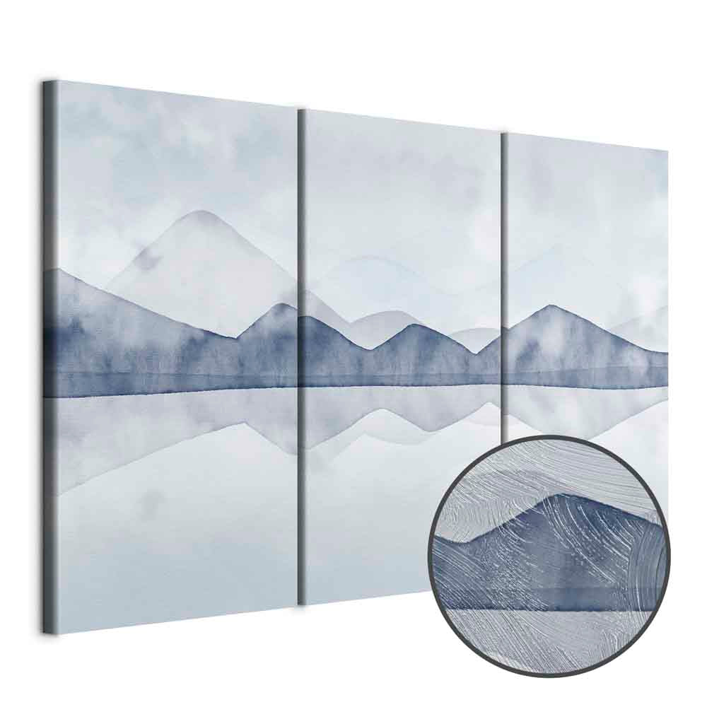 Mountain Lake Landscape 3-Part Canvas Print