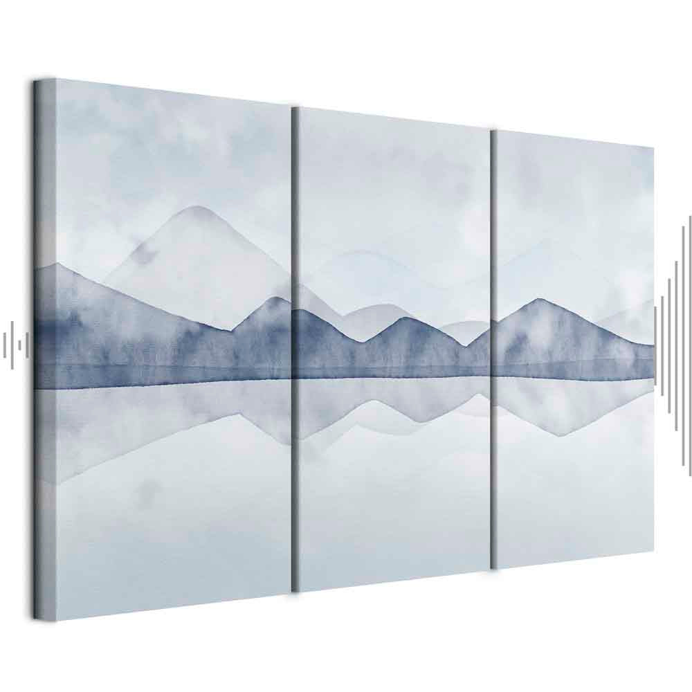 Mountain Lake Landscape 3-Part Canvas Print